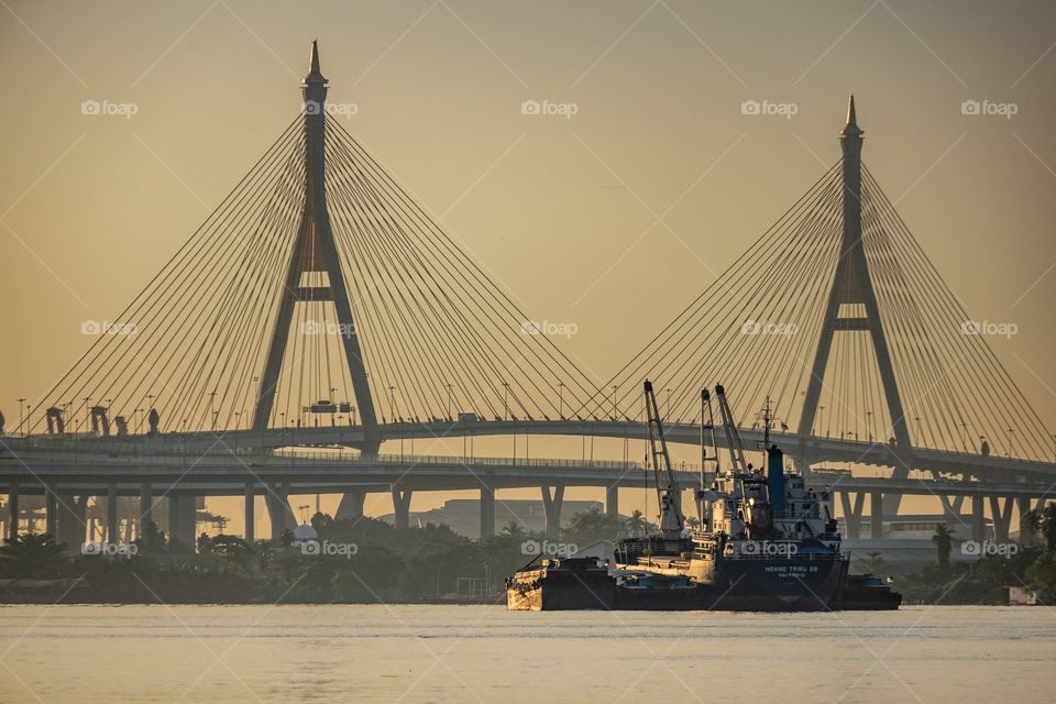 Beautiful bridge across the beautiful river