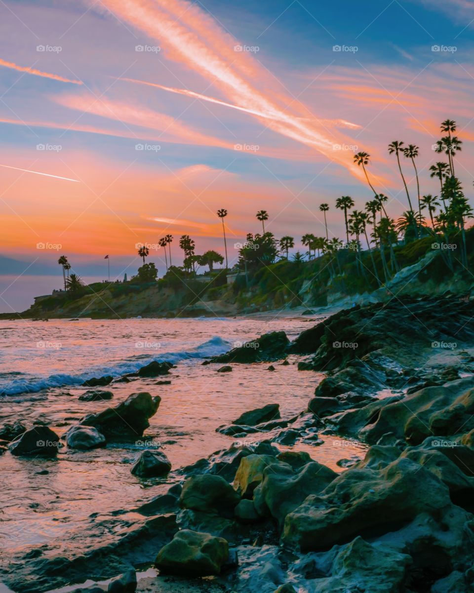 Sunset at laguna beach california