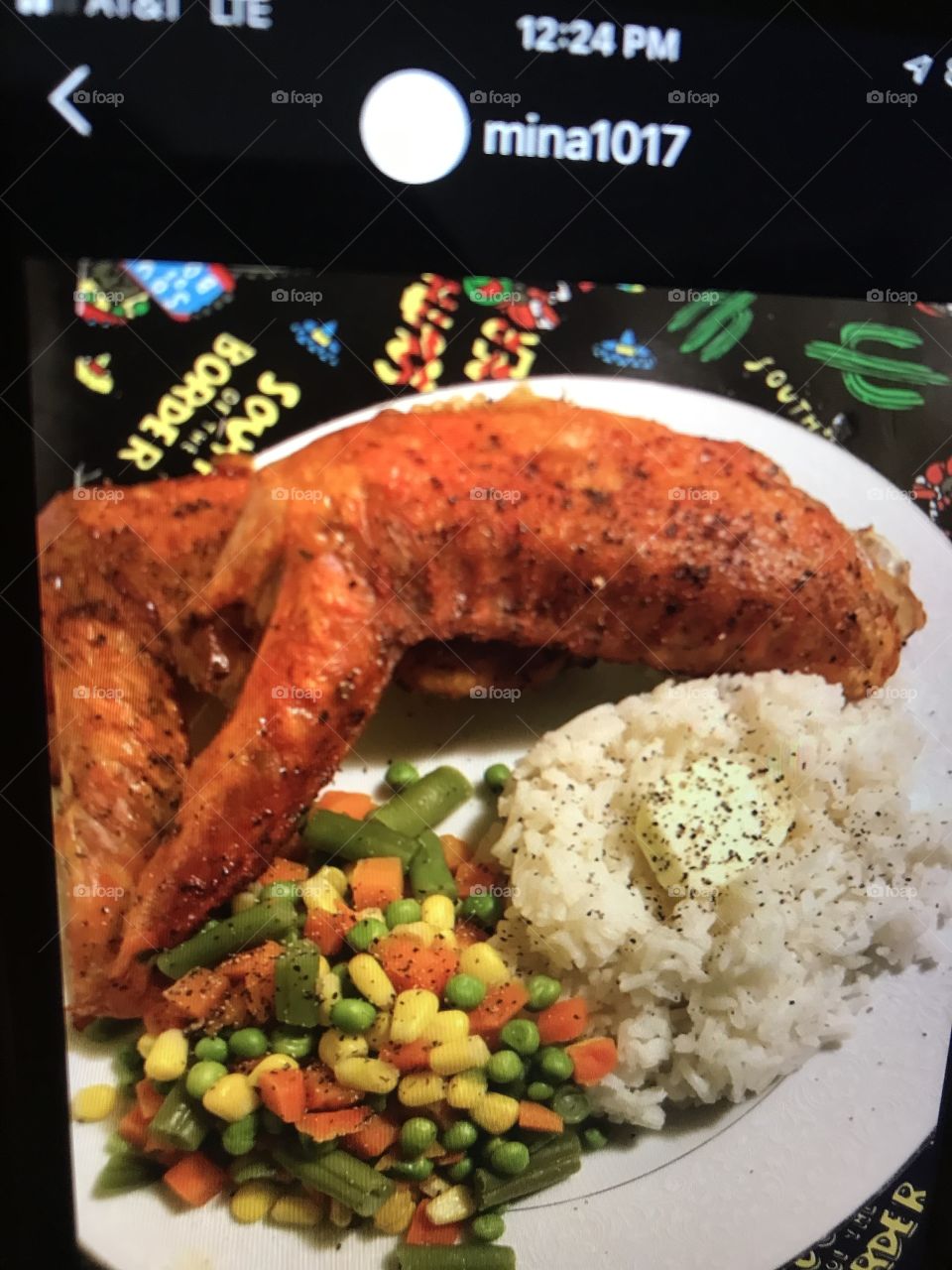 A lovely dish...baked turkey wings,rice and things