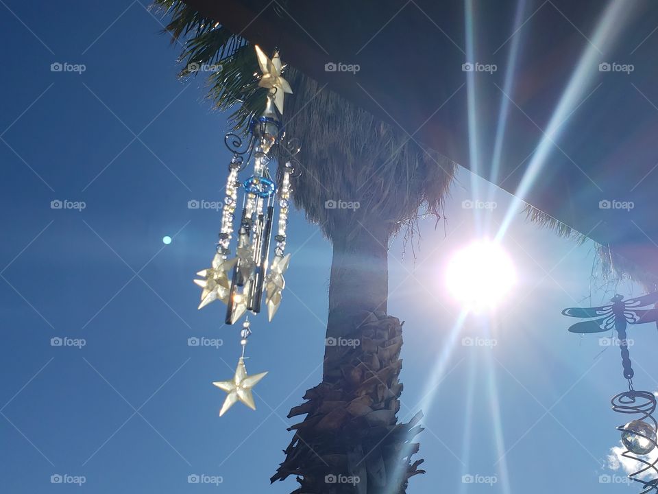 wind chimes in the sun