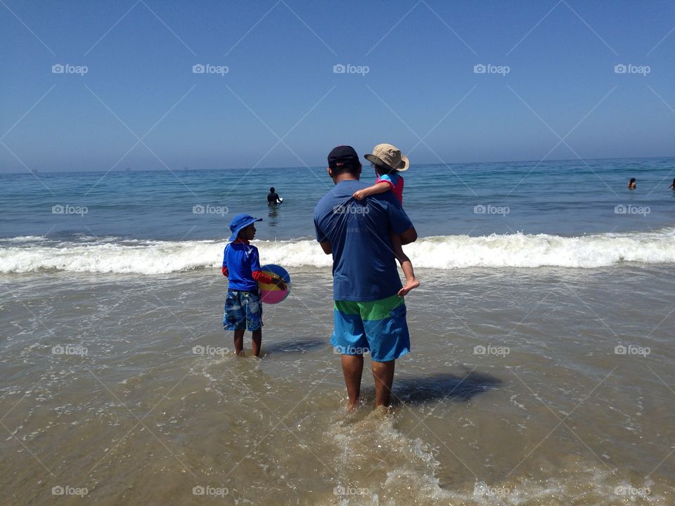 Playing at the beach