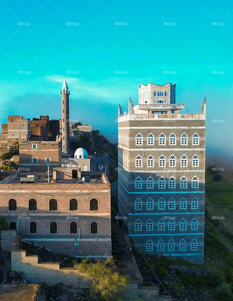 Glory be to God, the magnificent and picturesque view and the natural green trees are a view that is nothing more wonderful than it