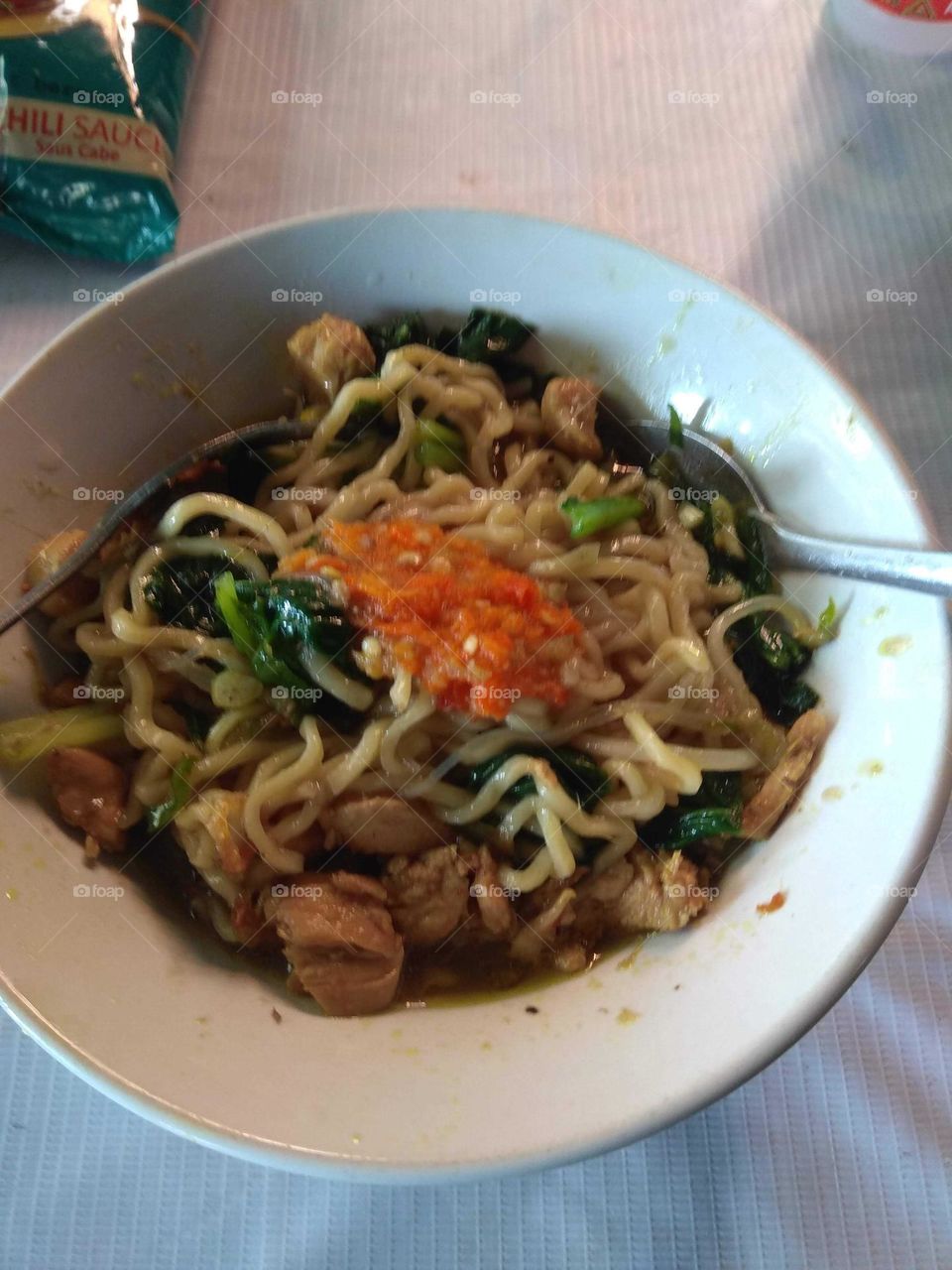 Delicious chicken noodle