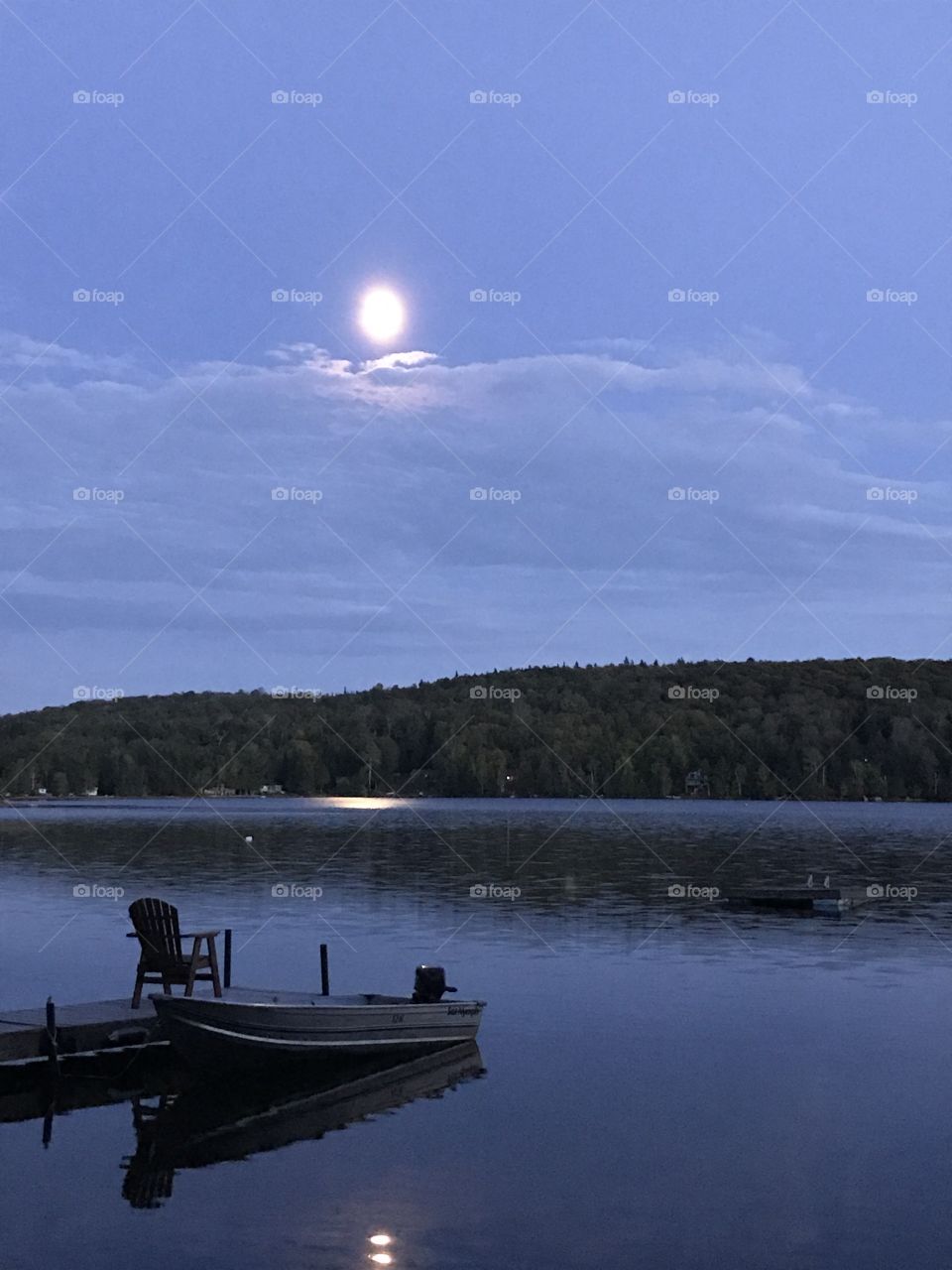 Lake side by moonlight 