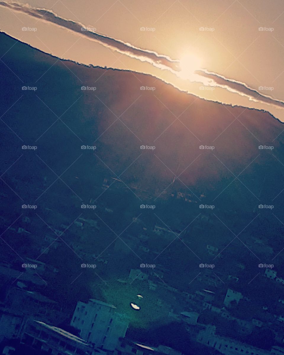 Paisagem do por do Sol da centenária cidade de Ipanema-MG.