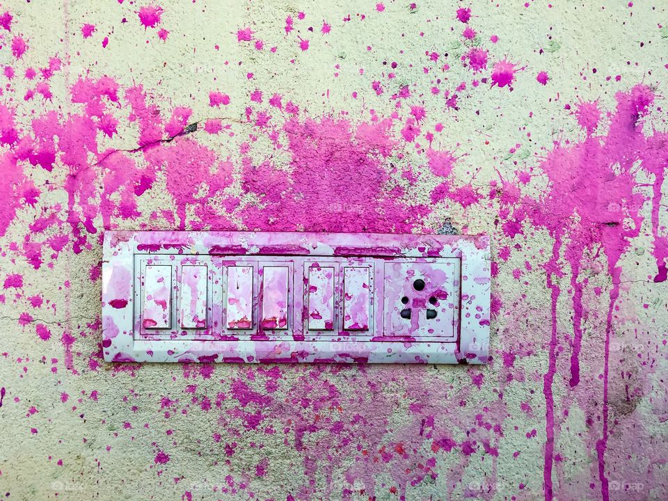 Pink stain on switch board
