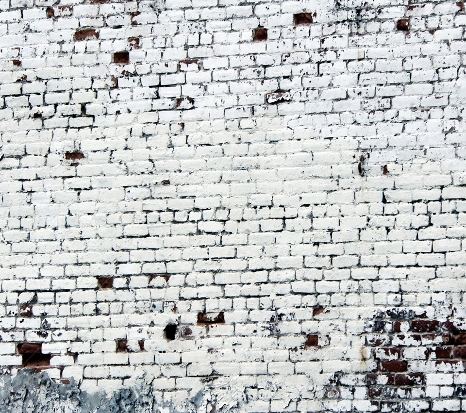 Whitewashed Painted Brick Wall