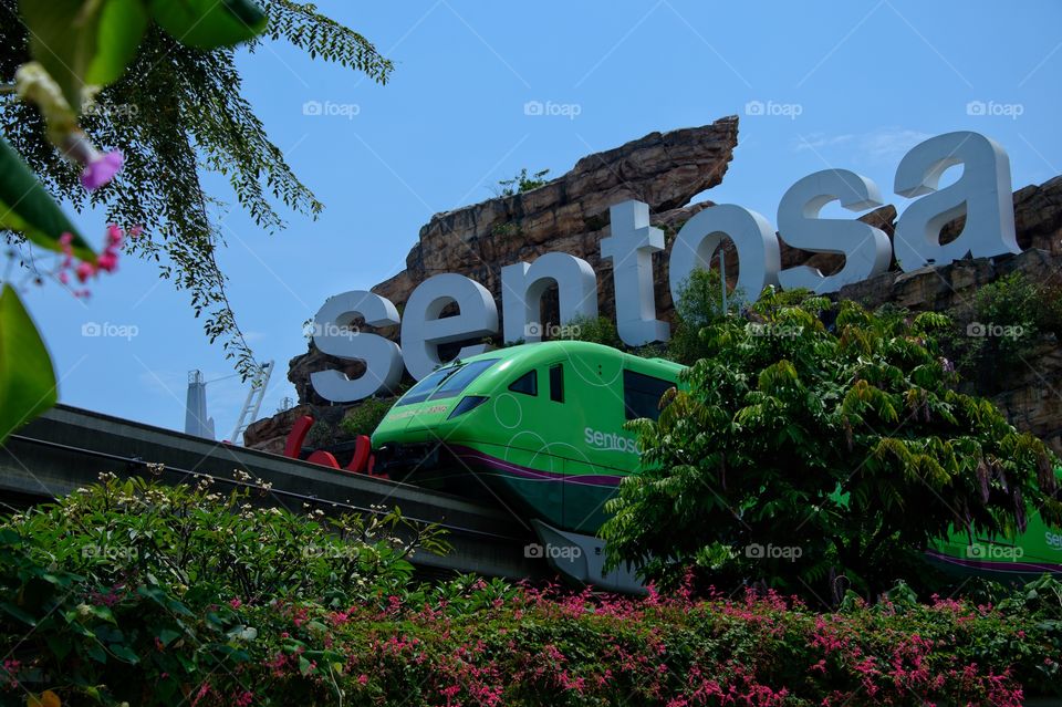 The Sentosa express is a monorail line connecting Sentosa to the Singapore mainland.