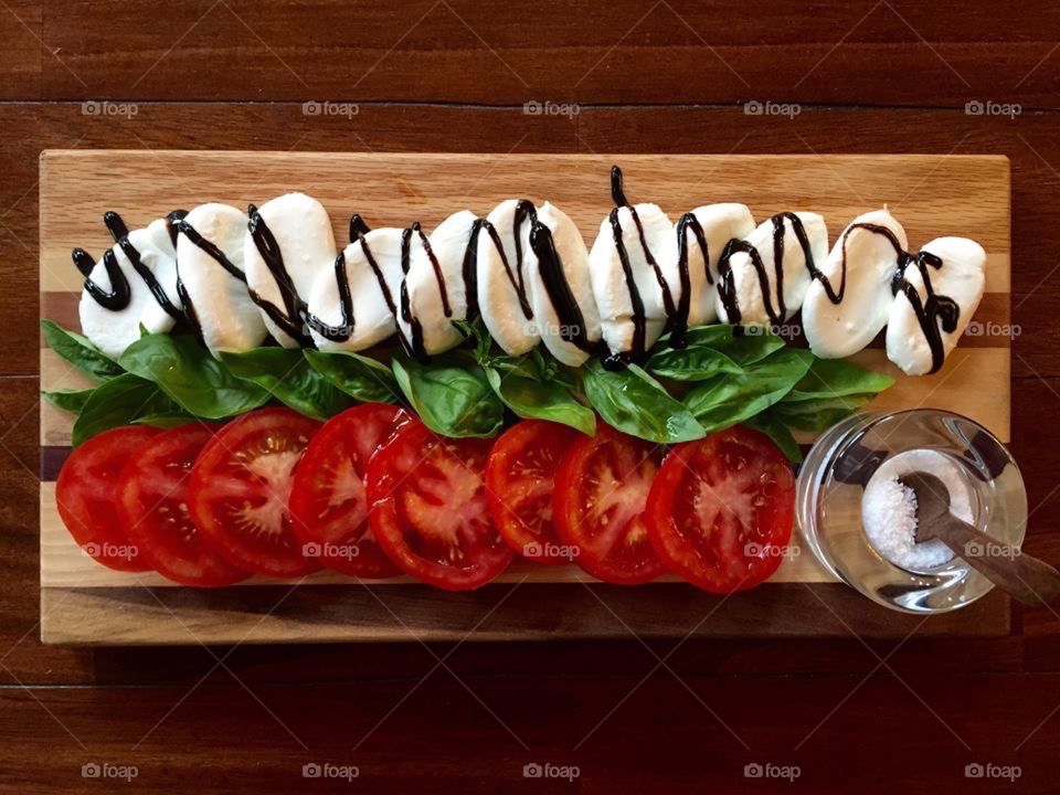 Caprese salad with tomatoes,mozzarella and basil