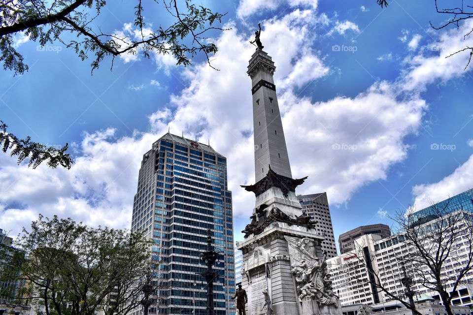Monument circle in downtown indianapolis Indiana 
