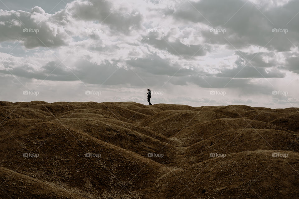 alone in the desert, beautiful sky