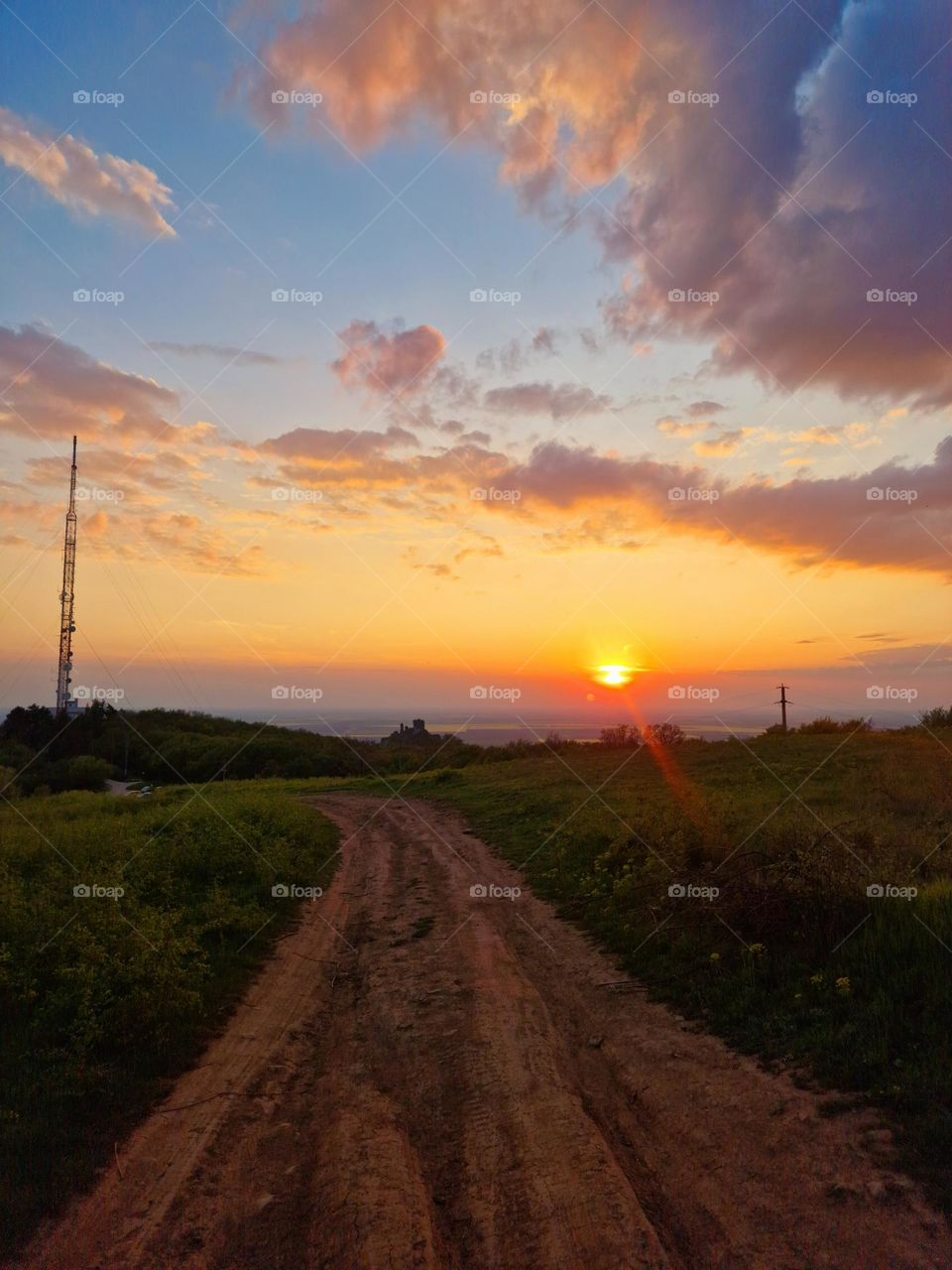 sunset at the city of Syria