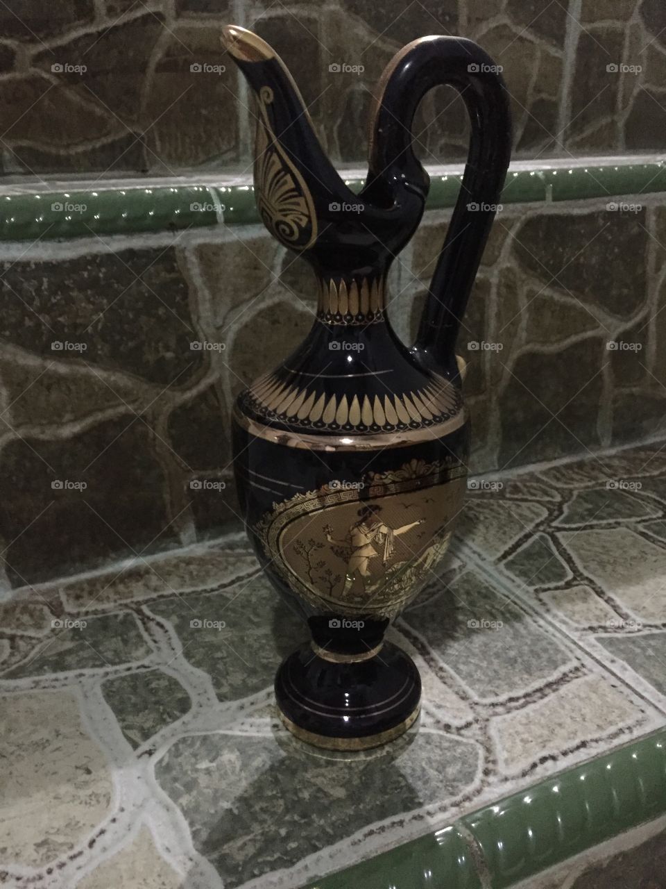 Gold 24k old teapot greece
