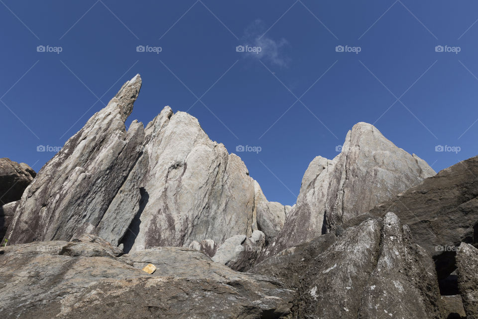 Landscape of stones in Lagoinha do leste in Florianopolis Santa Catarina Brazil