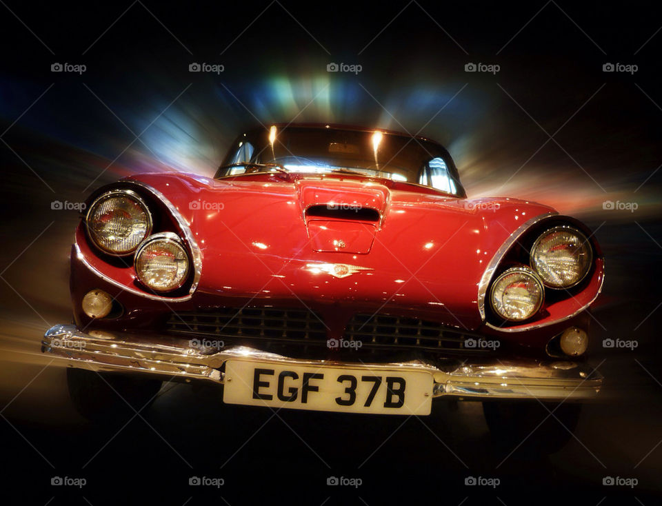 car red vintage lights by jzago