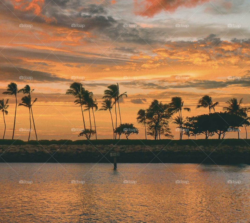 Summer Sunset at Ko’Olina Harbor Oahu, Hawaii