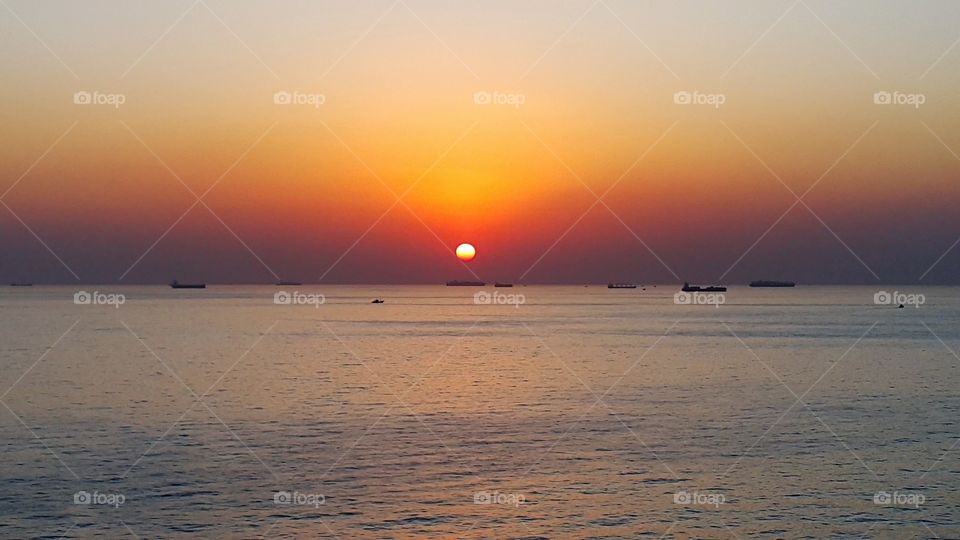 Sunset over the ocean