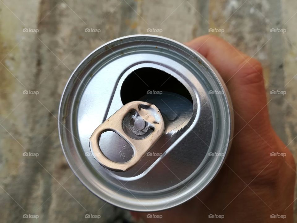 Close-up of beer can