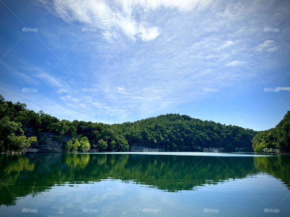 Perfect gorgeous summer day at Lake Cumberland in Kentucky USA