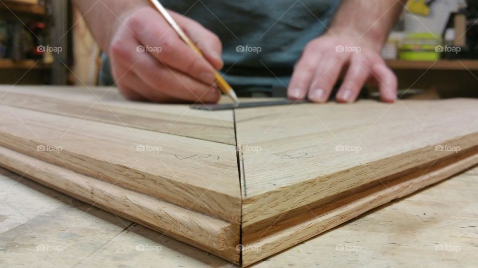 Carpenter working in workshop