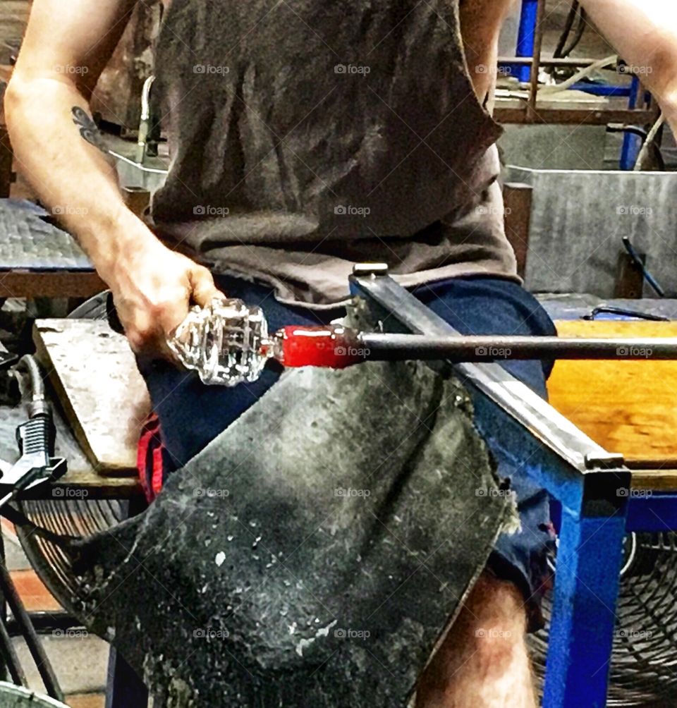 Artist with glass