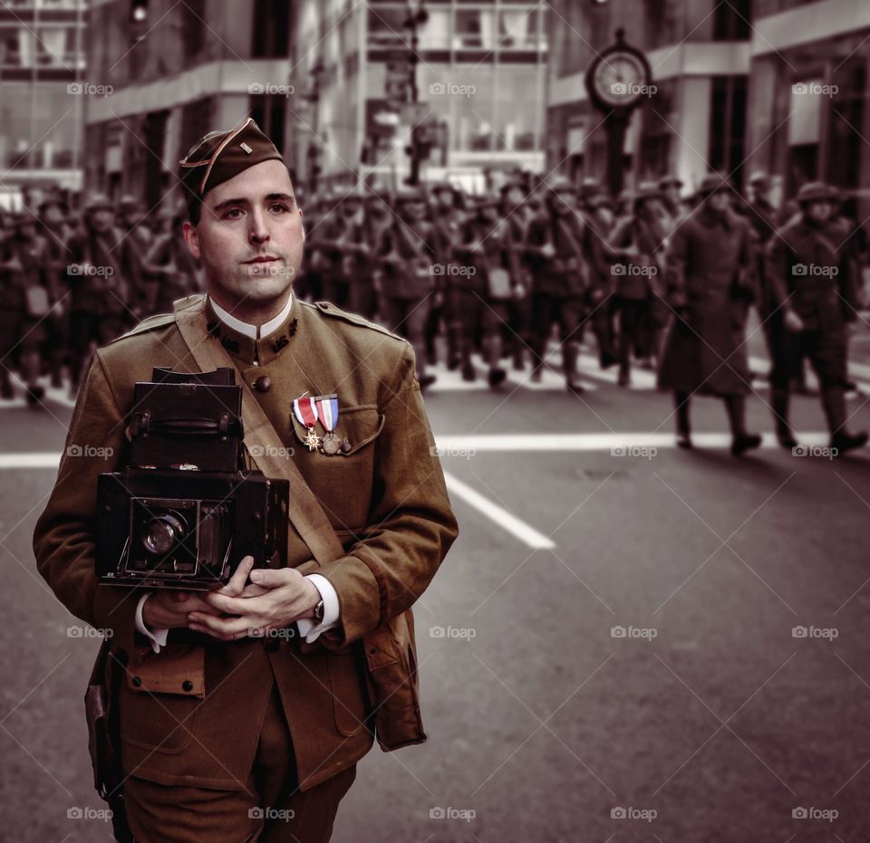 World war 1 photographer , from nyc Veterans Day Parade.