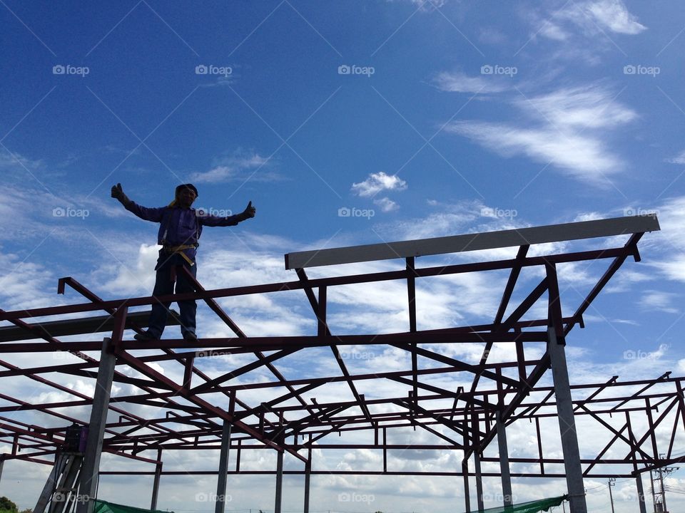 My brother, he is a hero, can build a steel frame in the rainy season.