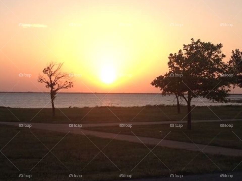 Sunset at Lake Hefner