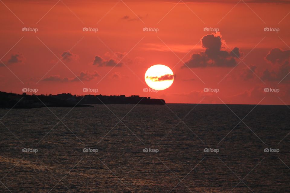 Sunset. Sunset over Jamaica