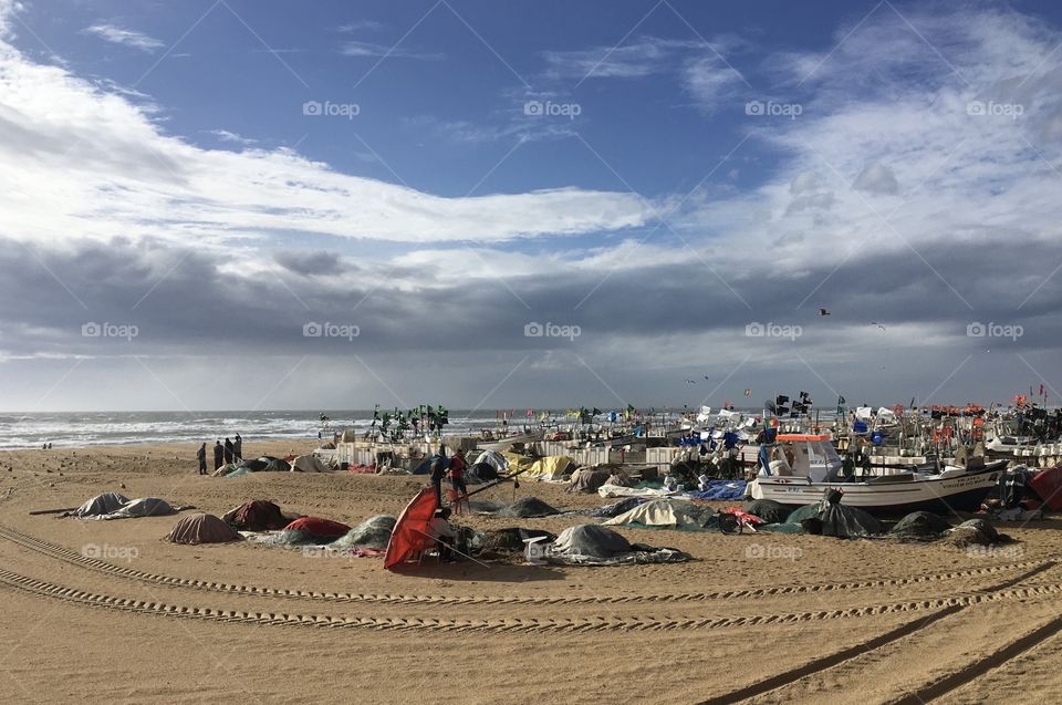 Beach and fisher boats