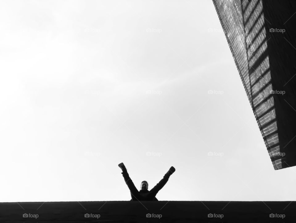 Monochrome, People, Sky, Silhouette, City