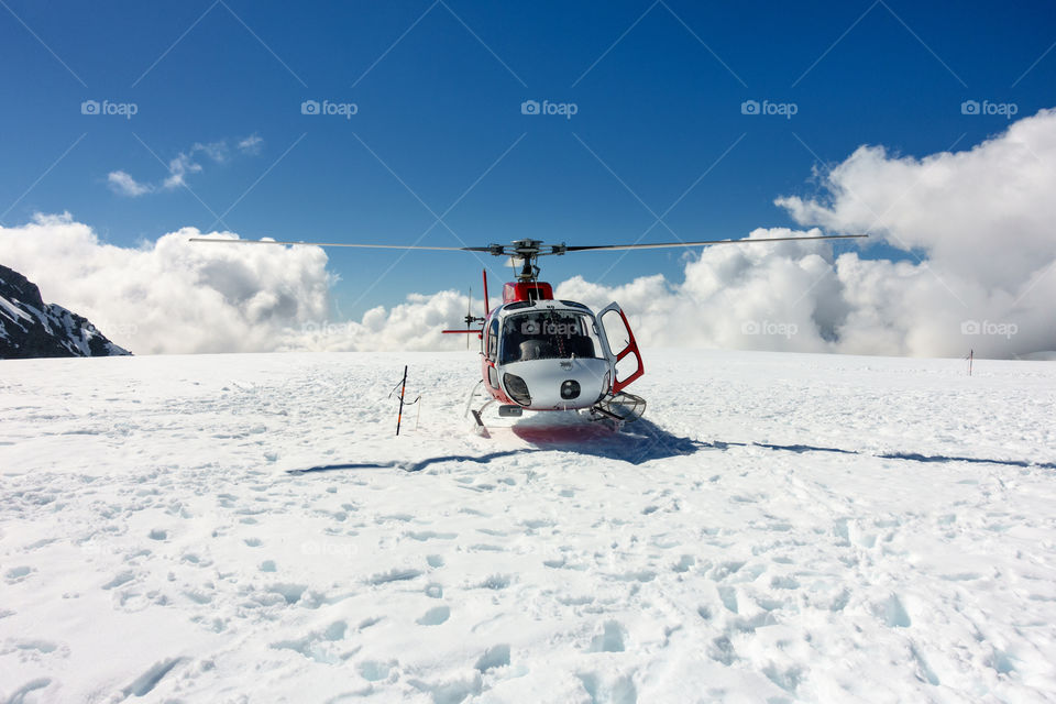 Helicopter on the glaciers
