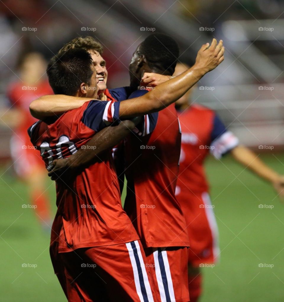 The joy after scoring a goal at a soccer game