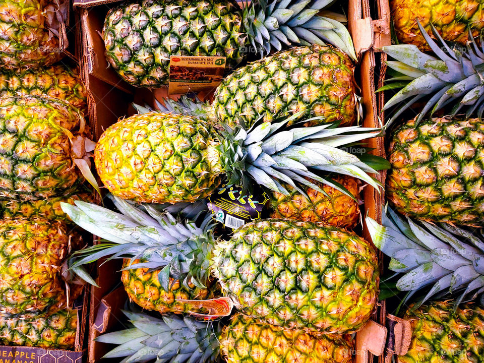 pineapples at the market