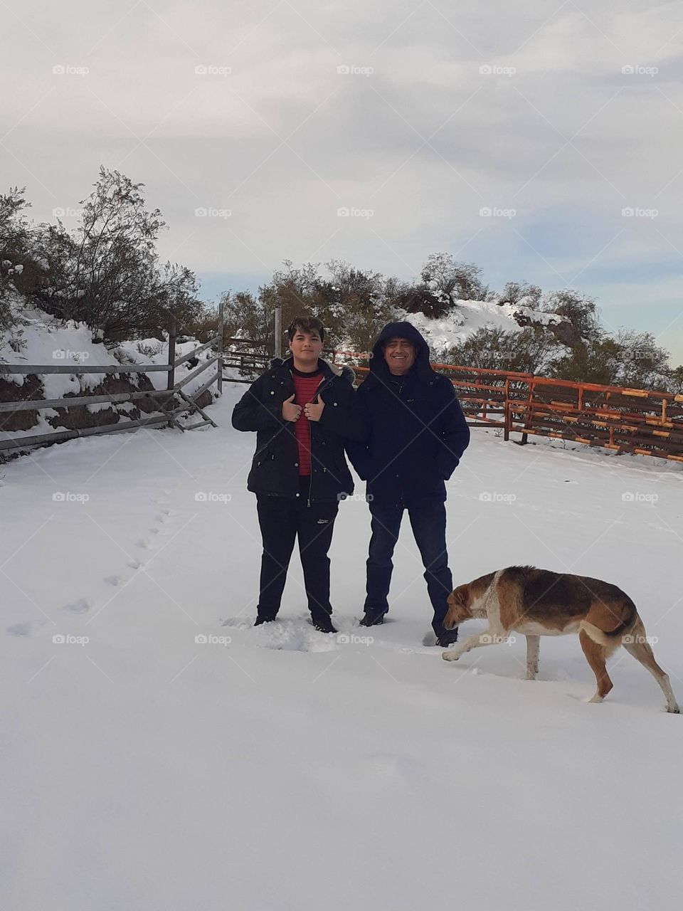 amigos y nieve