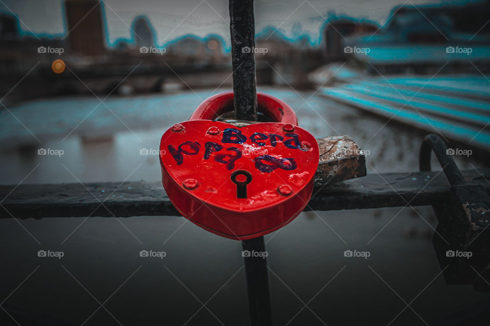 There is a tradition in Yekaterinburg - newlyweds hang locks on the bridge in order to live with each other all their lives.