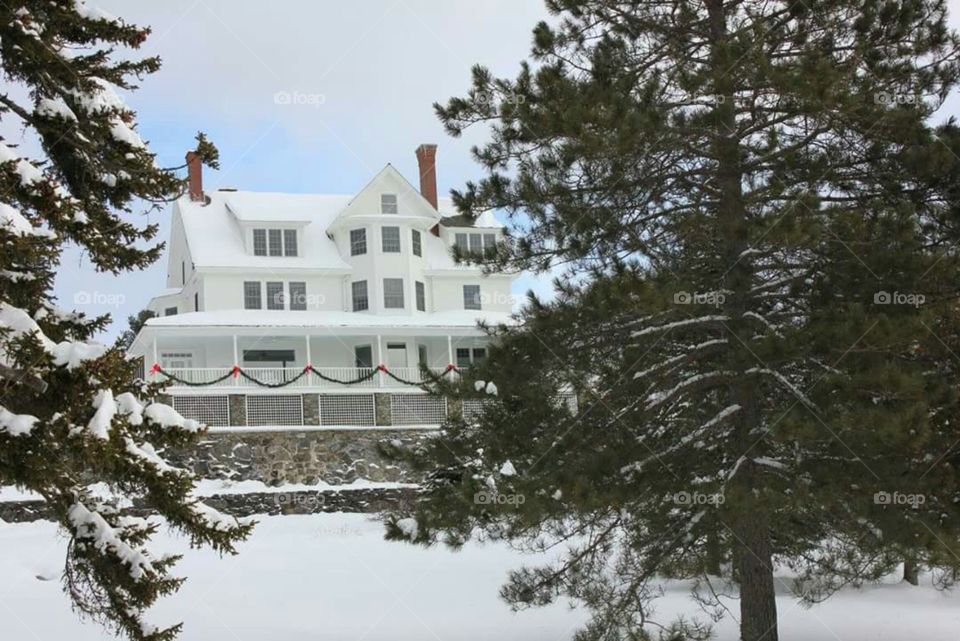 Covered in snow and ready for Christmas.