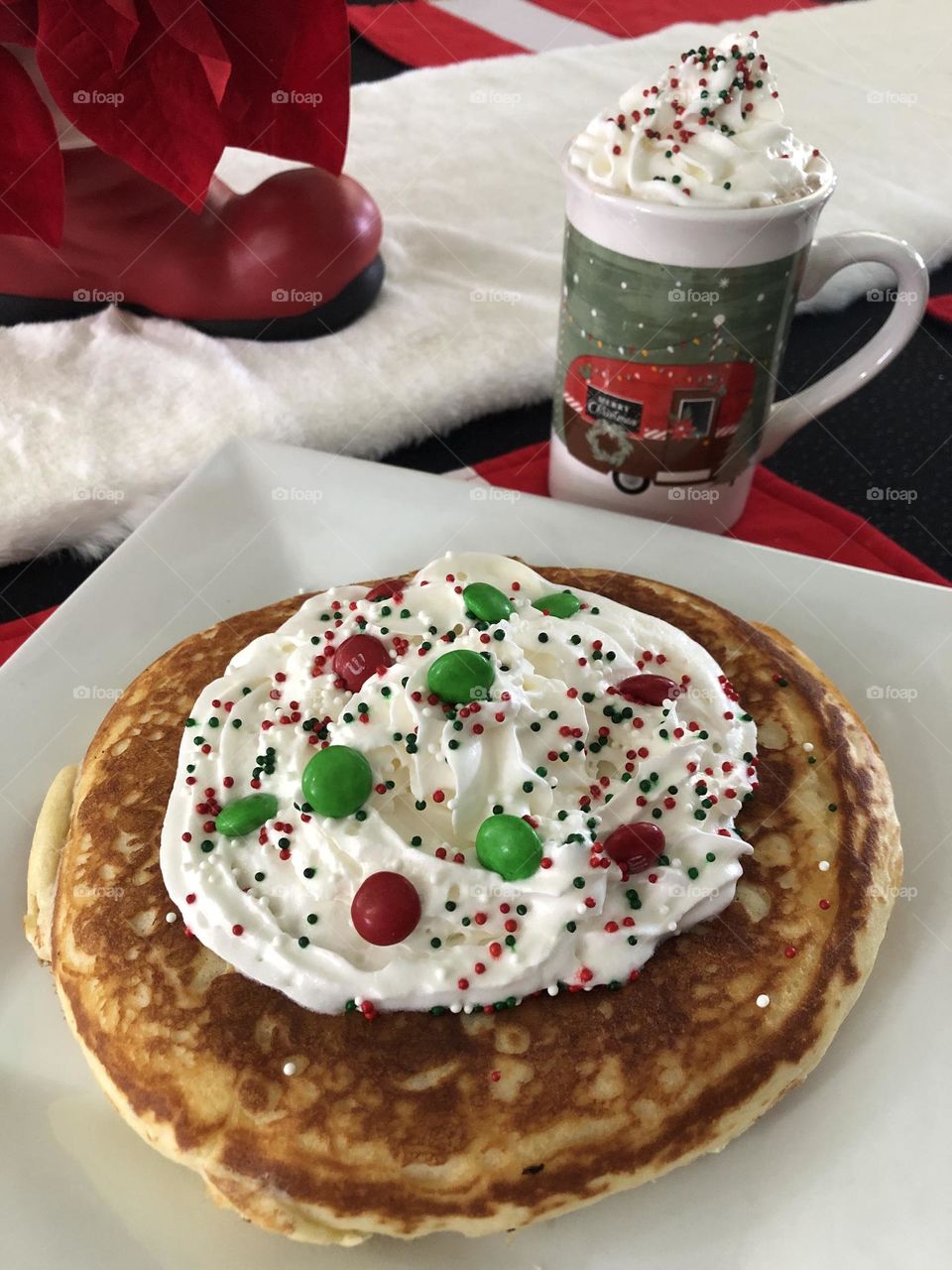 Festive Christmas Pancake and Hot Chocolate 