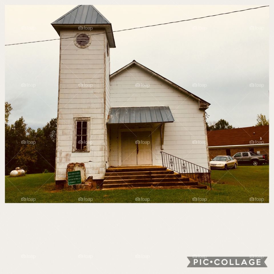 This is the Oak Grove Missionary Baptist Church in Gallion, Hale County, Alabama in which the Celebration of the 150th Church Anniversary had occurred on that day.  This is the first church building and is not used any more. A new one has been built.