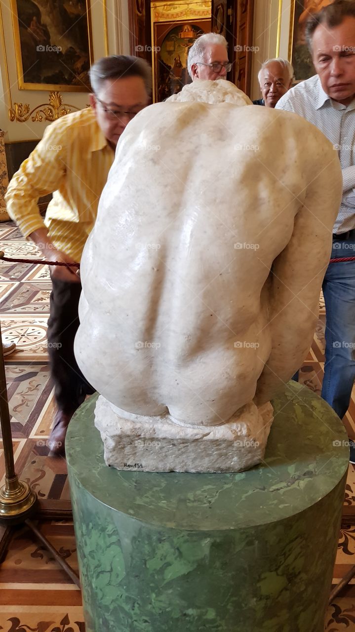 Sculpture of Crouching Boy by Michelangelo, Hermitage Museum, Saint Petersburg, Russia