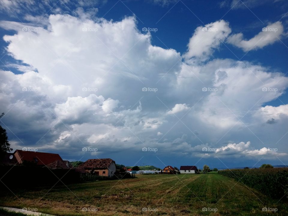 Thunderstorm over Transylvania, Romania as seen from Curteni (Udvarfalva), a village close to the city of Targu Mures (Marosvasarhely).