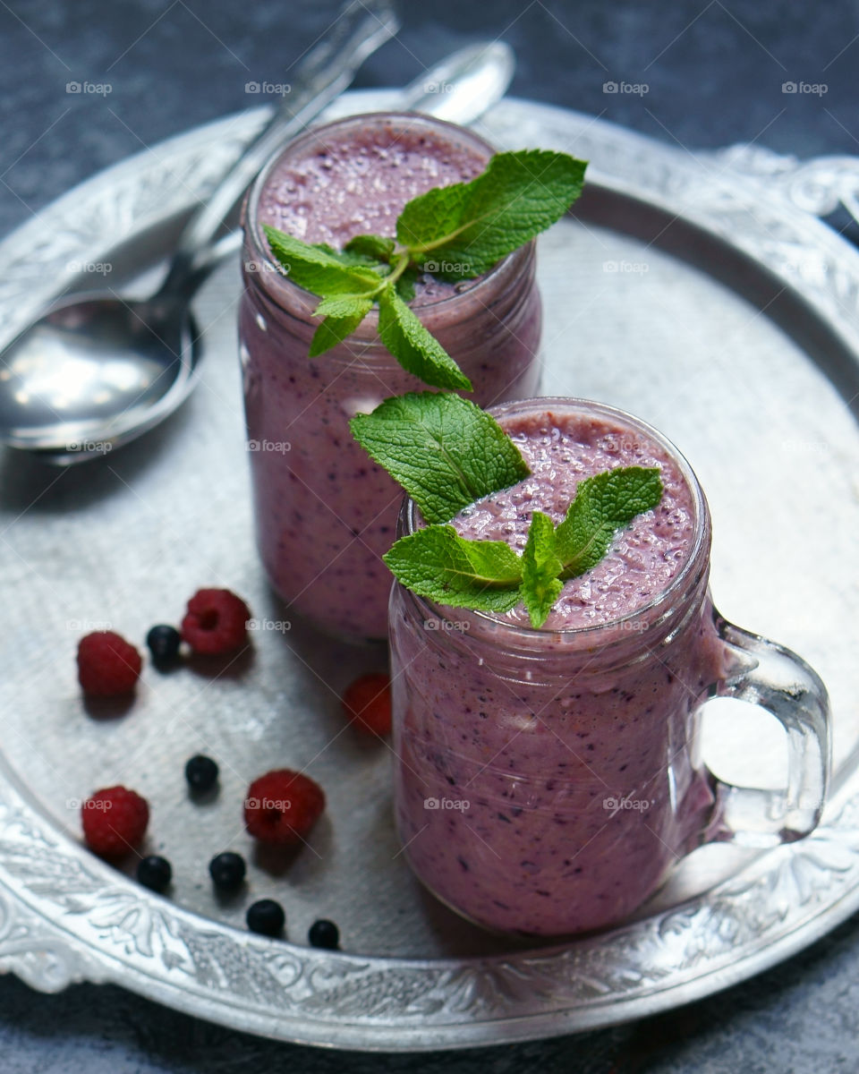 Healthy fruit and berries smoothie