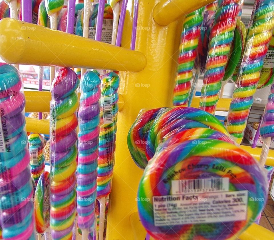 Brightly covered candy 