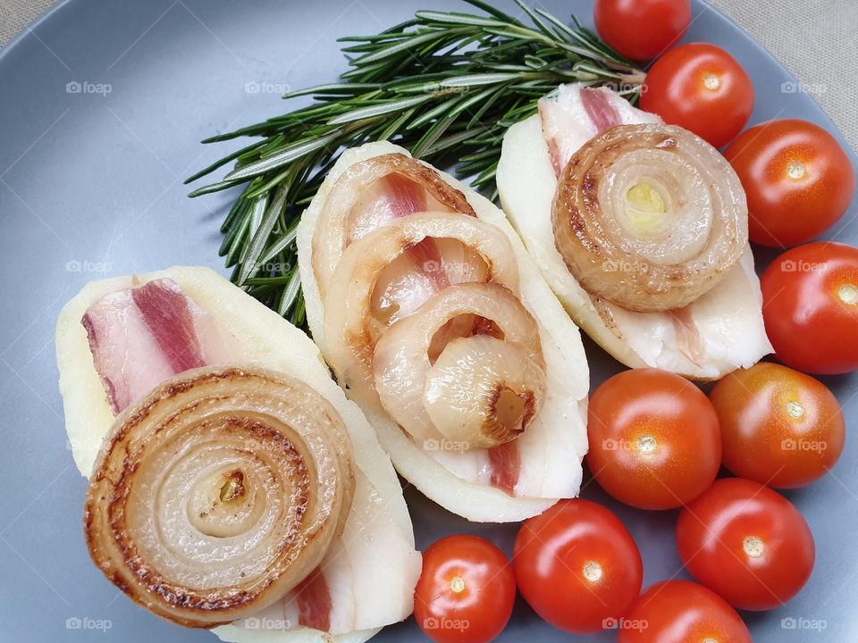 A simple dish from a selection of rustic ingredients.