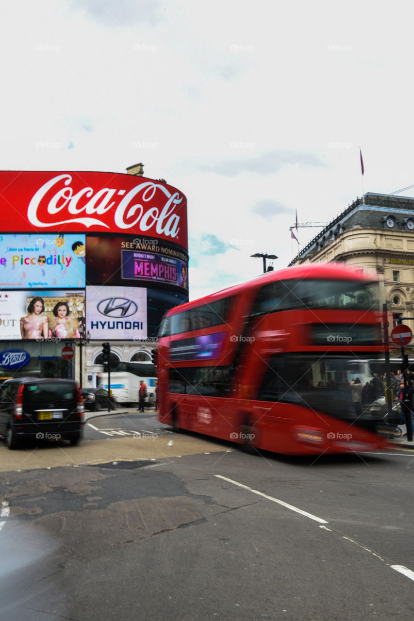 Piccadilly circus in London.