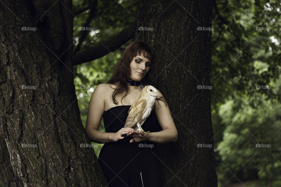 #owl #tree #girl #fotosession #green