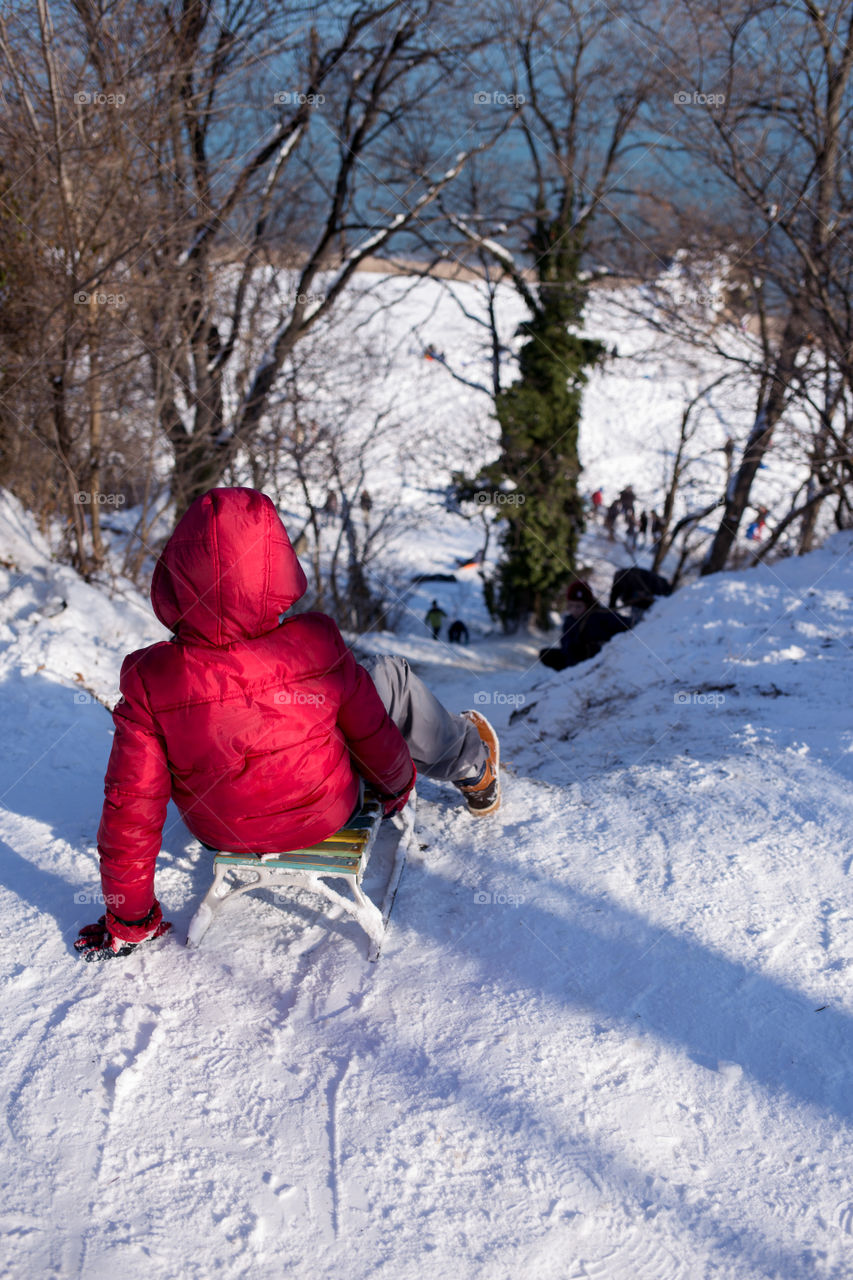 boy on the sledge