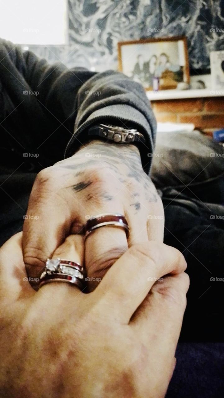 This is my mother and partners hands with their engagement rings. my beautiful mum is no longer with me and this is the one of most precious photos I have ❤️