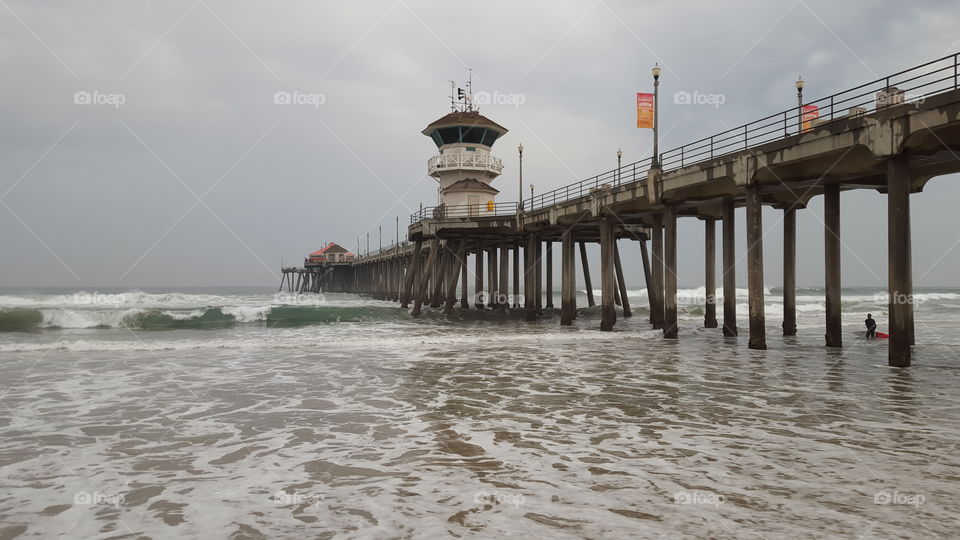 Huntington Beach . Tuesday morning at Huntington Beach.