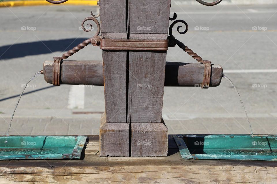 Water fountain on the street 